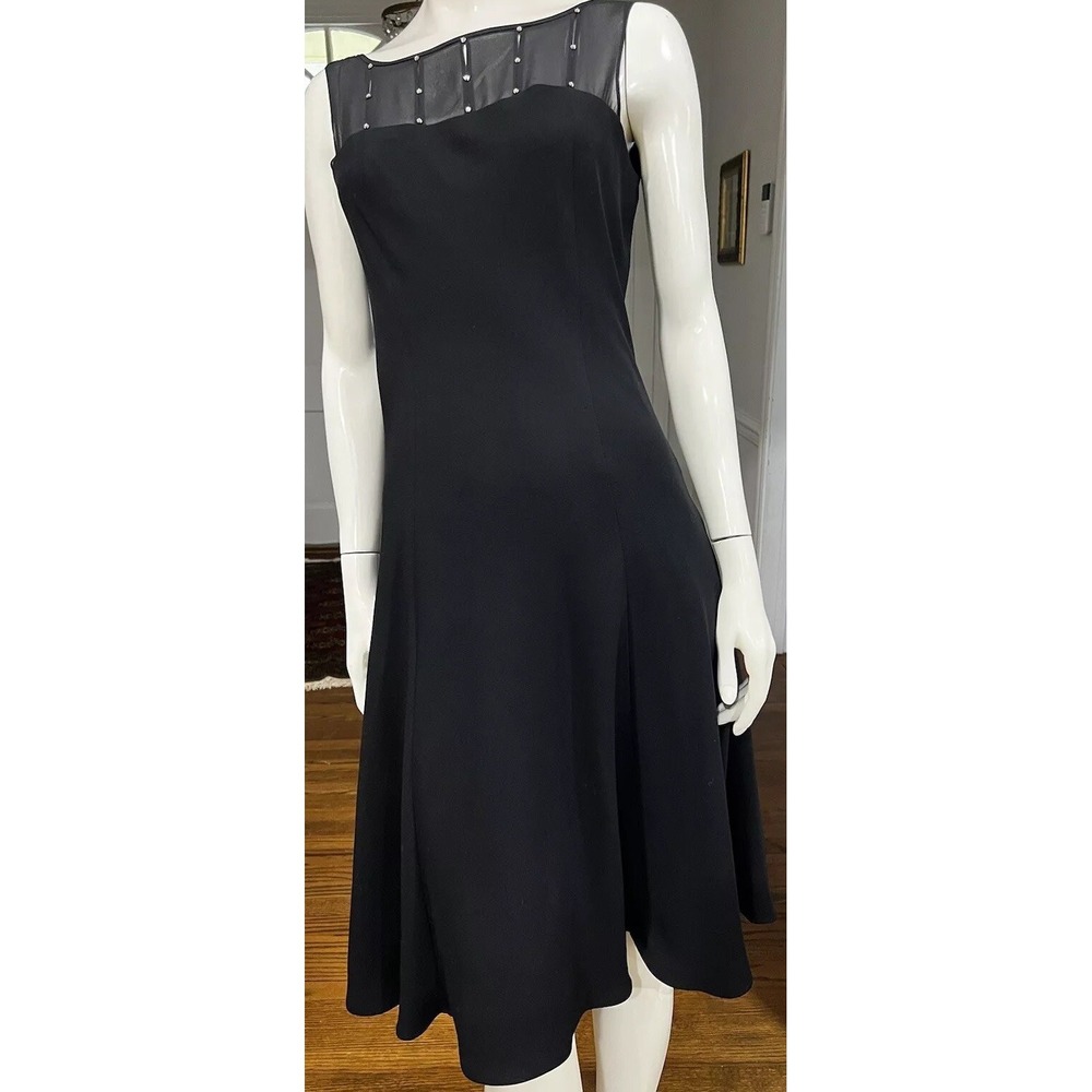 Jones Wear Dress Women's Fit and Flare Dress Black Flowy Size 8